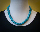 Turquoise Necklace, Navajo Sterling Silver Turquoise Bead Necklace