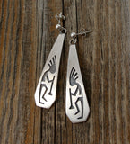 Hopi Silver Kokopelli Post Dangle Earrings