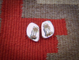 Navajo Gaspeite Silver Clip-On Earrings