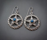 Denim Lapis Earrings, Navajo Denim Lapis Sterling Silver Earrings, Native Americ