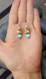 Native American Navajo Opal Citrine Dangle Earrings 