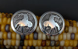 Navajo Silver End of the Trail Round Post Earrings