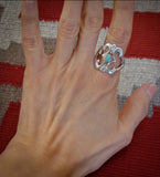Turquoise Ring, Navajo Sterling Silver Turquoise Unisex Sandcast Ring Size 10.5 & 11