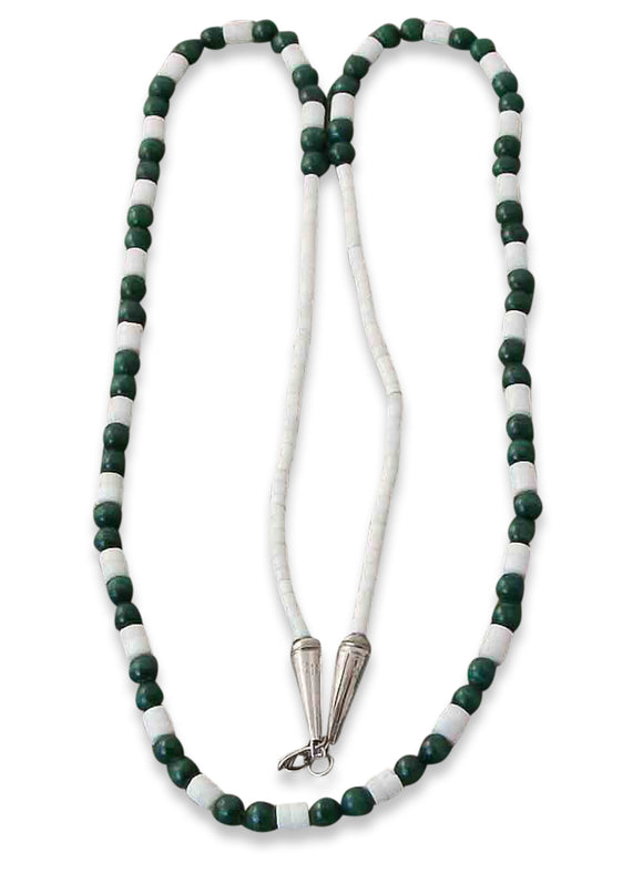 Navajo Vintage Malachite Clam Shell Necklace
