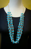 Turquoise Necklace, Santo Domingo Turquoise 5 Strand Necklace