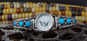 Native American Silver Turquoise Watch Tips