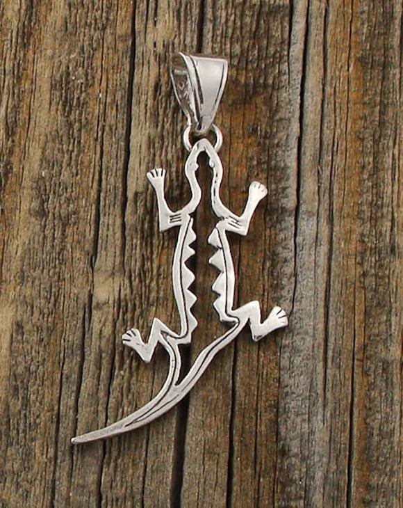 Southwestern Sterling Silver Gecko Pendant