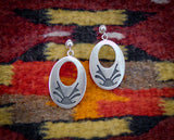 Native American Sterling Silver Hopi Corn Stalk Dangle Earrings