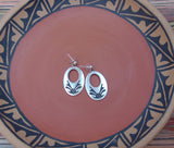 Native American Sterling Silver Hopi Corn Stalk Dangle Earrings