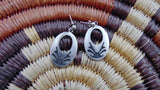 Native American Sterling Silver Hopi Corn Stalk Dangle Earrings