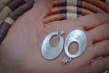Native American Sterling Silver Hopi Corn Stalk Dangle Earrings