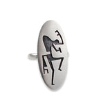 Hopi Silver Overlay Kokopelli Ring Size 6.75