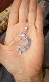 Native American Navajo Sterling Silver Women's Kokopelli Pendant & Chain