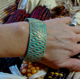Native American Nickel Silver Patina Finish Cuff Bracelet
