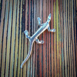 Native American Handmade Sterling Silver Gecko Brooch Pin