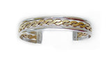 Vintage Navajo Silver Gold Rope Cuff Bracelet