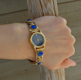 Navajo 12KGF Silver Lapis Watch