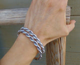 Native American Sterling Silver Heavy Gauge Rope Twist Bracelet 