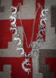 Navajo Sterling Silver Kokopelli Necklace Earrings Set, Native American