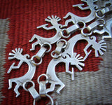 Navajo Sterling Silver Kokopelli Necklace Earrings Set, Native American