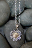 Sterling Silver 12KGF Sunflower Pendant and Silver Chain