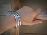 Silver Bracelet, Navajo Heavy Gauge Sterling Silver Stacking Bracelet