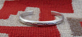 Silver Bracelet, Navajo Heavy Gauge Stamped Sterling Silver Stacking Bracelet