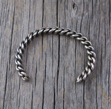 Navajo Heavy Gauge Silver Rope Cuff Bracelet