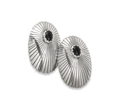 Onyx Silver Post Earrings