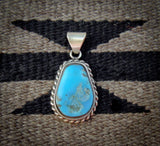 Native American Navajo Sterling Silver Turquoise Pendant