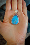 Native American Navajo Sterling Silver Turquoise Pendant