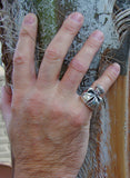 Heavy Gauge Silver Skull Ring Size 8.5 USA