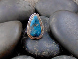 Native American Navajo Silver Turquoise Ring Size 6