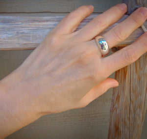 Mexican Sterling Silver Solid Dome Stacking Ring Size 9.25