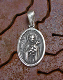 Saint Therese Pray for Us Reversible Sterling Silver Pendant