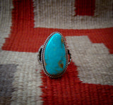 Turquoise Ring, Navajo Sterling Silver Turquoise Ring Size 6