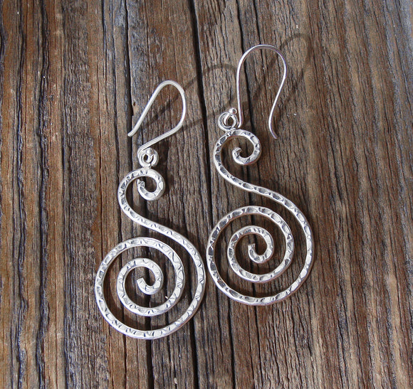 Swirl Dangle Earrings Sterling Silver