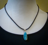 Turquoise Pendant, Turquoise Sterling Silver Pendant Navajo