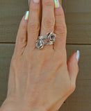 Karen Hill Tribe Adjustable Rose Ring Size 6.5 Silver Bohemian Ring
