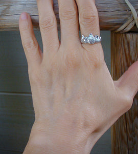 Native American Navajo Sterling Silver Pottery Stacking Band Ring Size 7.5