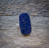 Lapis Sterling Silver Statement Ring Size 5