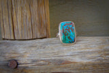 Handmade Sterling Silver Chrysocolla Ring Size 8, Ring For Women