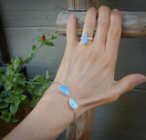 Handmade Sterling Silver Australian  Opal Wire Bracelet