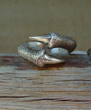 Men's Handmade Sterling Silver Eagle Claw Wrap Ring Size 9