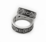 Handmade Silver Cross Band Ring Size 10.75