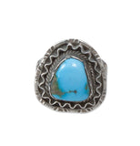 Native American Old Navajo Silver Turquoise Ring Size 5