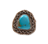 Native American Old Navajo Silver Turquoise Ring Size 5