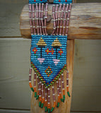 Handmade Blue Multi Bead Native Style Fringe Necklace, Made in Guatemala