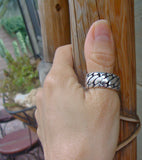 Karen Hill Tribe Silver Wedding Band Ring