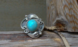 Old Navajo Turquoise Silver Ring Size 5